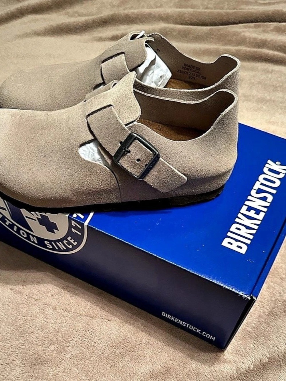 Birkenstock London BS Taupe Clogs EU 37 NWT
